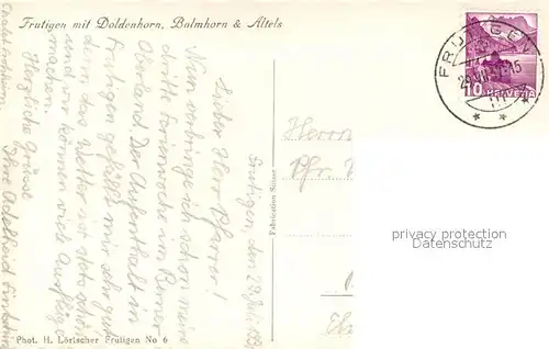 AK / Ansichtskarte Frutigen_BE Ortsansicht mit Kirche Blick zu Doldenhorn Balmhorn Altels Berner Alpen Frutigen BE