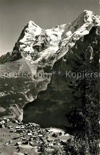 AK / Ansichtskarte Muerren_BE Blick auf Eiger und Moench Berner Alpen Muerren_BE