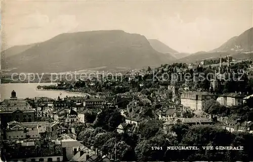 AK / Ansichtskarte Neuchatel_NE Vue generale Lac Leman Montagnes Genfersee Neuchatel NE