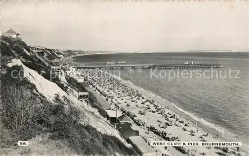 AK / Ansichtskarte Bournemouth_UK West Cliff and Pier Bournemouth UK