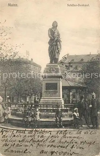 AK / Ansichtskarte Mainz_Rhein Schiller Denkmal Statue Mainz Rhein