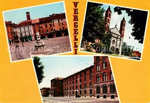 AK / Ansichtskarte Vercelli Piazza Cavour Basilica di Sant Andrea Caserma Jamiano Vercelli