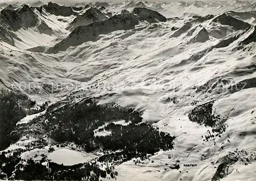 AK / Ansichtskarte Arosa_GR Skigebiet Alpenwelt Fliegeraufnahme Arosa_GR