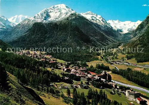 AK / Ansichtskarte Pontresina Panorama mit Piz Palue und Roseggletscher Pontresina