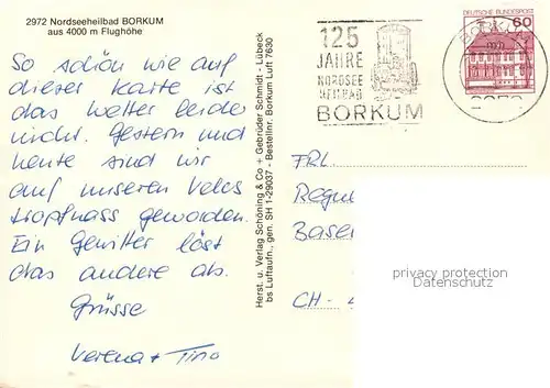 AK / Ansichtskarte Borkum_Nordseebad Fliegeraufnahme aus 4000 m Flughoehe Borkum_Nordseebad