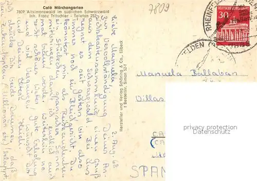 AK / Ansichtskarte Altsimonswald Cafe Maerchengarten Altsimonswald