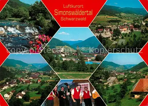 AK / Ansichtskarte Simonswaeldertal Schwimmbad Fliegeraufnahme Kirche Theater Simonswaeldertal