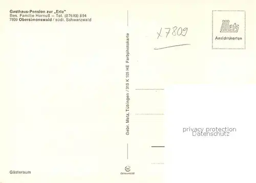 AK / Ansichtskarte Obersimonswald Gasthaus Pension Erle Obersimonswald
