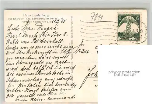 AK / Ansichtskarte Peter_Schwarzwald_St Haus Lindenberg Peter_Schwarzwald_St