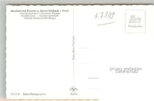 AK / Ansichtskarte Bleibach Gasthaus zur Sonne Gaststube Bleibach