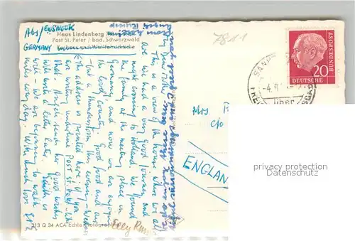 AK / Ansichtskarte St_Peter_Schwarzwald Haus Lindenberg St_Peter_Schwarzwald