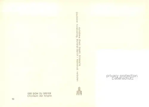 AK / Ansichtskarte Speyer_Rhein Dom Chorraum Krypta  Speyer Rhein