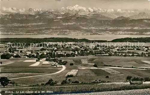 AK / Ansichtskarte Biere_VD Fliegeraufnahme Lac Leman et Mont Blanc Biere_VD