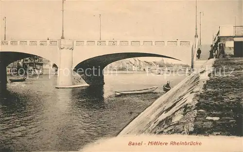 AK / Ansichtskarte Basel_BS Mittlere Rheinbruecke Basel_BS