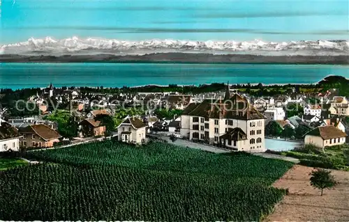 AK / Ansichtskarte Colombier_NE Seepartie mit Alpen Colombier NE