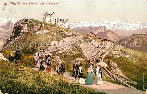 AK / Ansichtskarte Rigi_Kulm Hotel mit Alpen Rigi_Kulm