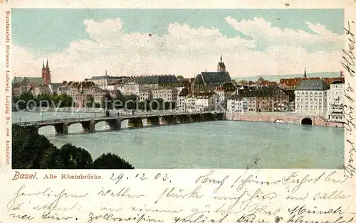 AK / Ansichtskarte Basel_BS Alte Rheinbruecke Basel_BS