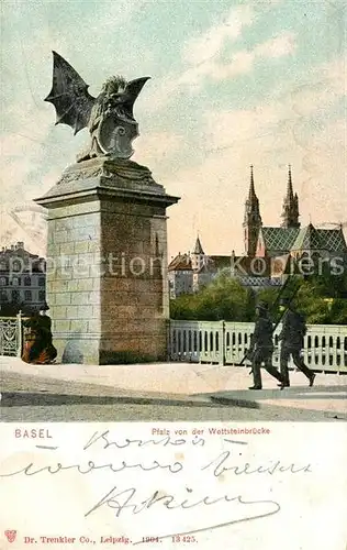 AK / Ansichtskarte Basel_BS Pfalz von der Wettsteinbruecke Basel_BS