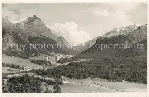 AK / Ansichtskarte Pontresina Fliegeraufnahme mit Piz Muraigl Pontresina