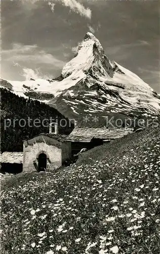 AK / Ansichtskarte Findelen_VS ob Zermatt mit Matterhorn Findelen_VS
