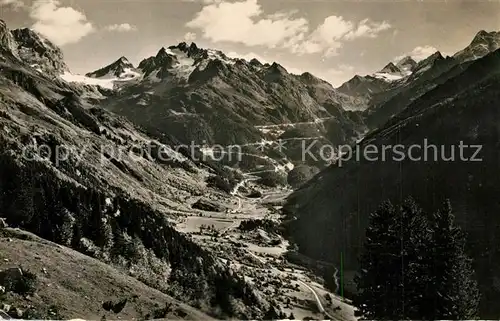 AK / Ansichtskarte Gadmen mit Wendengletscher und Sustenstrasse Gadmen