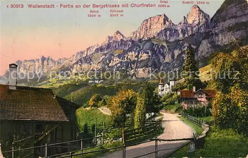 AK / Ansichtskarte Wallenstadt Bergstrasse mit Churfirsten Wallenstadt