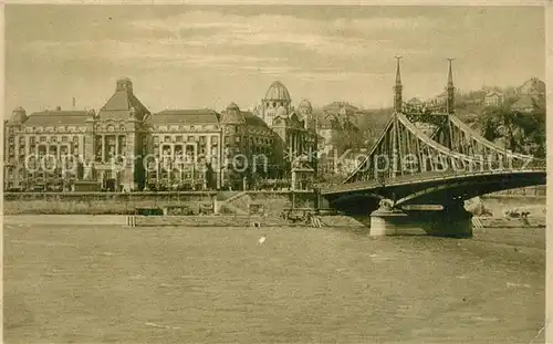 AK / Ansichtskarte Budapest Grand Hotel und Heilbad St. Gellert mit Franz Josefs Bruecke Budapest