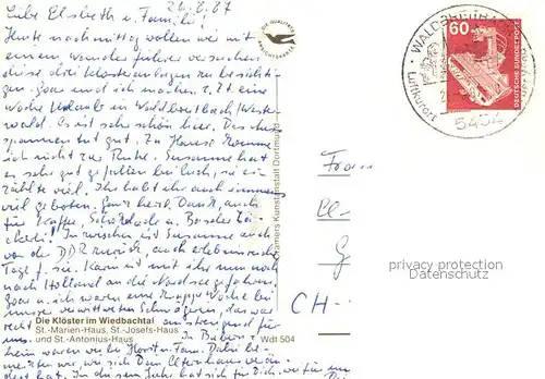 AK / Ansichtskarte Waldbreitbach_Wied Kloester im Wiedbachtal Waldbreitbach Wied