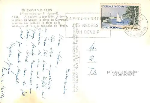 AK / Ansichtskarte Paris Fliegeraufnahme Tour Eiffel Louvre Place de la Concorde Seine Paris