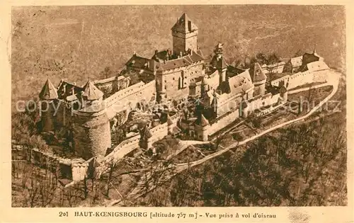 AK / Ansichtskarte Haut Koenigsbourg_Hohkoenigsburg Vue prise a vol d oiseau Haut Koenigsbourg