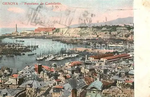 AK / Ansichtskarte Genova_Genua_Liguria Panorama da Castelletto Genova_Genua_Liguria