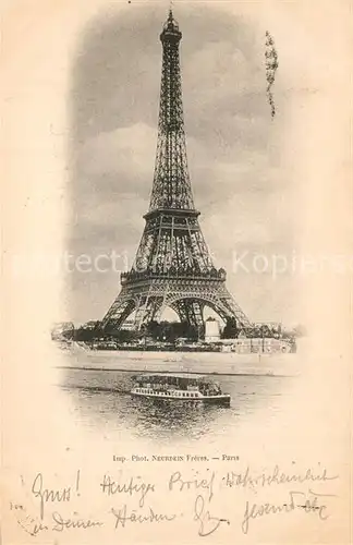 AK / Ansichtskarte Paris La Tour Eiffel Paris