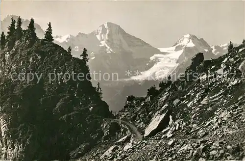 AK / Ansichtskarte Schynige_Platte Am Weg nach dem Faulhorn Berner Alpen Schynige_Platte