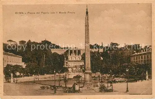 AK / Ansichtskarte Roma_Rom Piazza del Popolo con il Monte Pincio Roma_Rom