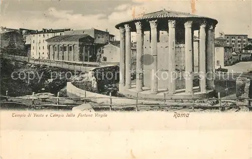 AK / Ansichtskarte Roma_Rom Tempio di Vesta e Tempio della Fortuna Virgile Roma_Rom