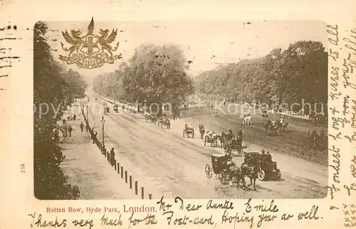 AK / Ansichtskarte London Rotten Row Hyde Park London