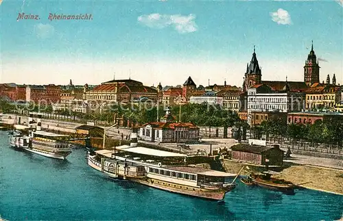 AK / Ansichtskarte Mainz_Rhein Rheinansicht Dampfer Mainz Rhein