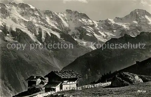 AK / Ansichtskarte Muerren_BE Berghuetten Alpenpanorama Berner Alpen Muerren_BE