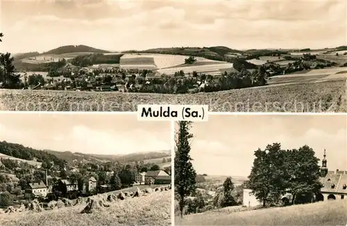 AK / Ansichtskarte Mulda_Sachsen Landschaftspanorama Ortsmotiv mit Kirche Mulda Sachsen