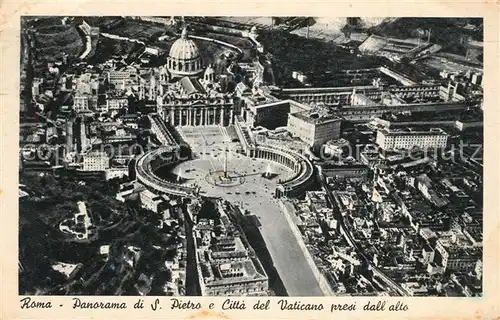 AK / Ansichtskarte Roma_Rom Panorama di San Pietro e Citta del Vaticano presi dall alto Roma_Rom