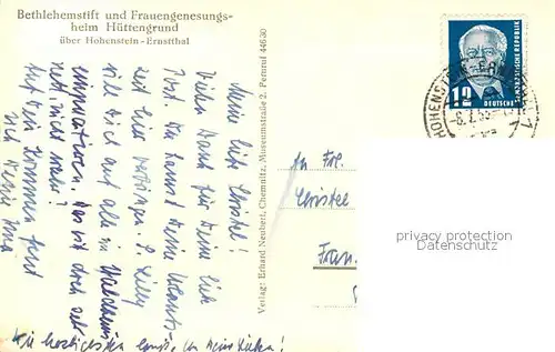 AK / Ansichtskarte Hohenstein Ernstthal Bethlehemstift Frauengenesungsheim Huettengrund Hohenstein Ernstthal