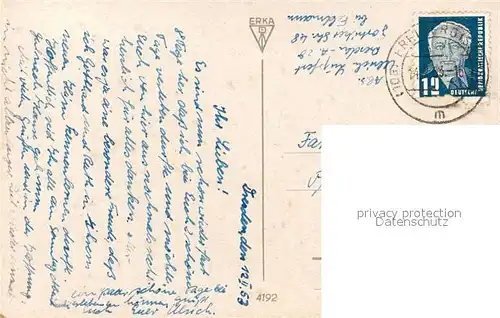 AK / Ansichtskarte Freiberg_Sachsen Muehlgasse mit Blick zum Dom Freiberg Sachsen