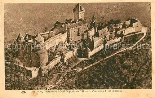 AK / Ansichtskarte Haut Koenigsbourg_Hohkoenigsburg Vue prise a vol d oiseau Haut Koenigsbourg