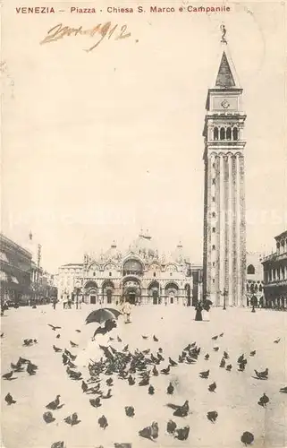 AK / Ansichtskarte Venezia_Venedig Piazza Chiesa San Marco e Campanile Venezia Venedig