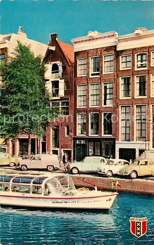 AK / Ansichtskarte Amsterdam_Niederlande Anne Frank Huis Gracht Bootstour Amsterdam_Niederlande