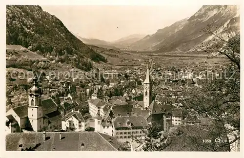 AK / Ansichtskarte Chur_GR Gesamtansicht mit Alpenpanorama Chur_GR