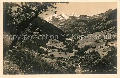 AK / Ansichtskarte Kiental Landschaftspanorama mit Blueemlisalp Berner Alpen Kiental