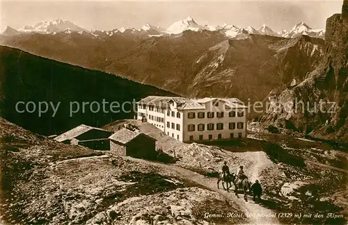 AK / Ansichtskarte Gemmi_Wallis Hotel Wildstrubel Alpenpanorama Gemmi Wallis