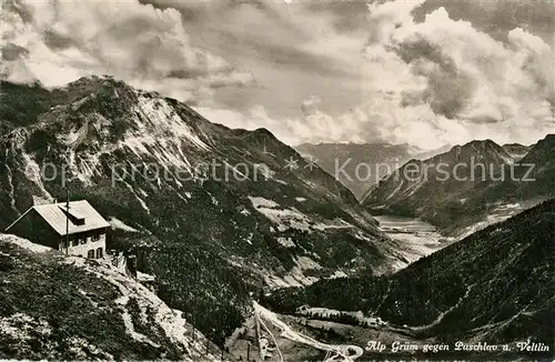 AK / Ansichtskarte Alp_Gruem Panorama Blick gegen Puschlav und Veltlin Alp_Gruem