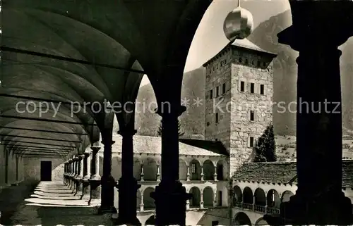 AK / Ansichtskarte Brig_VS Schloss Stockalper Arkadenlaube mit Kuppelturm 17. Jhdt. Brig_VS